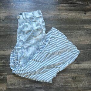 Tahari 100% Linen Pants Blue and White Stripes Womens Size 8